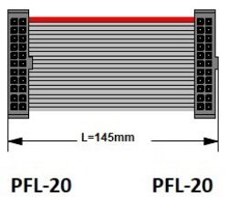 Flachkabel anschließen: SM C01 RC5B-2.54-20 2 B-28AWG-E-145mm-Gr - Schmid-M: SM C01 RC5B-2.54-20 2 B-28AWG-E-145mm-Gr; Flachbandkabel 20 Adern 28AWG RM 2,54 mm; 2x Stecker PFL14 grau; Kabellnge L: 145mm